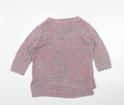 F&F Womens Pink Round Neck  Acrylic Pullover Jumper Size 14