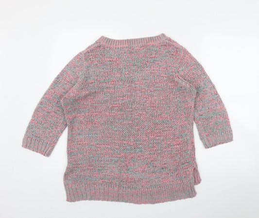 F&F Womens Pink Round Neck  Acrylic Pullover Jumper Size 14