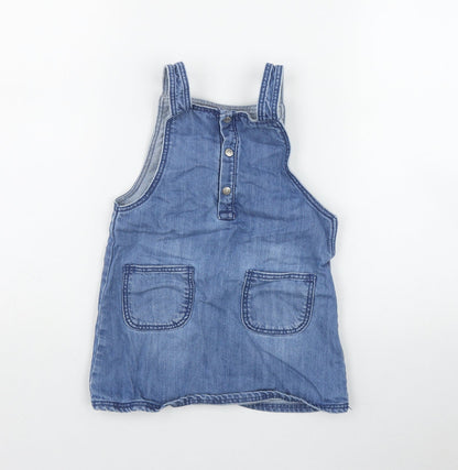 George Girls Black  Cotton A-Line  Size 3-4 Years  Square Neck Snap