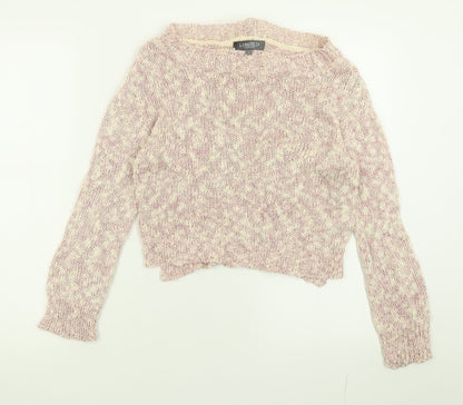 Marks and Spencer Womens Pink Crew Neck  Cotton Pullover Jumper Size M