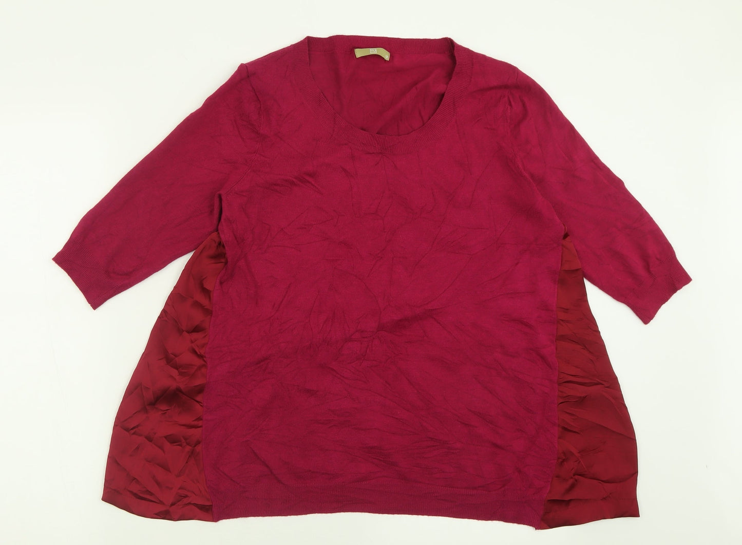 TU Womens Pink Crew Neck  Viscose Pullover Jumper Size 12