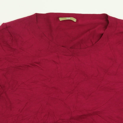 TU Womens Pink Crew Neck  Viscose Pullover Jumper Size 12