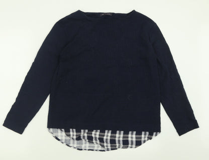 Marks and Spencer Womens Blue Crew Neck  Polyester Pullover Jumper Size 12