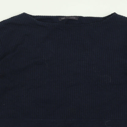 Marks and Spencer Womens Blue Crew Neck  Polyester Pullover Jumper Size 12