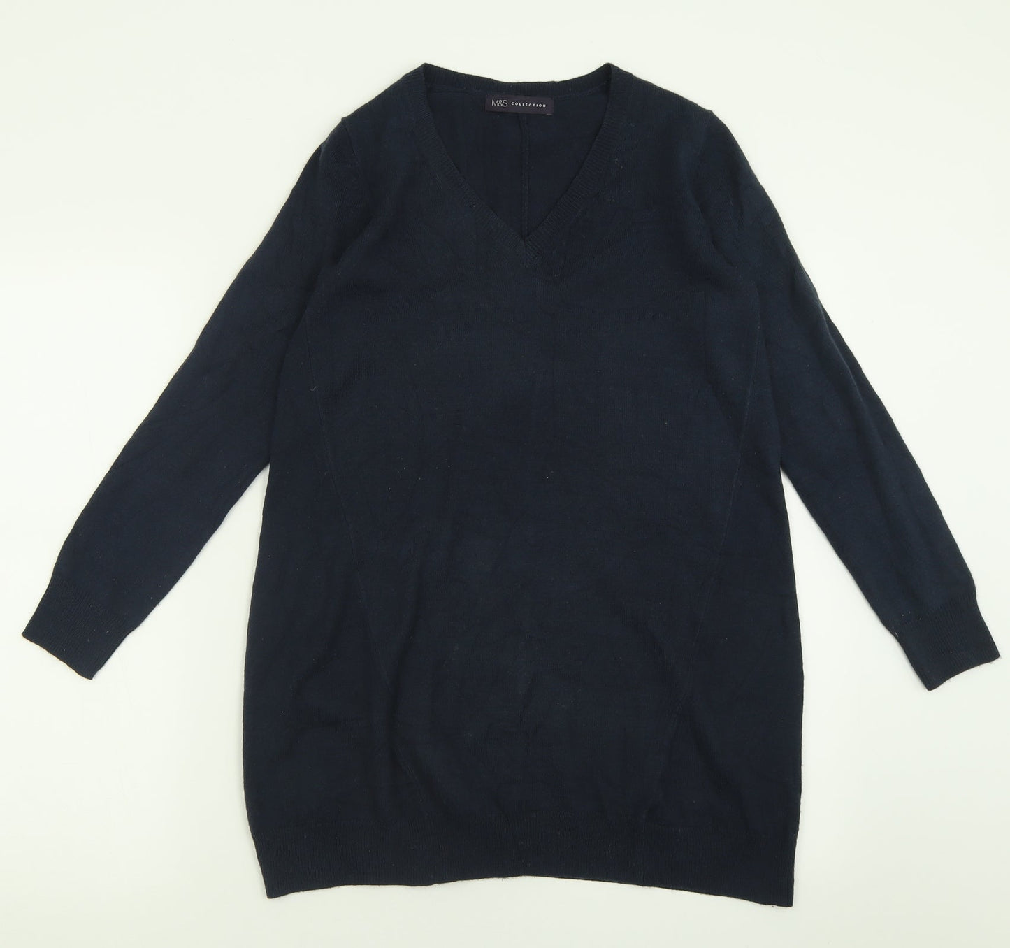 Womens UK Size 6 Marks and Spencer Blue Tunic Jumper