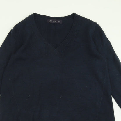 Womens UK Size 6 Marks and Spencer Blue Tunic Jumper