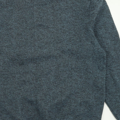 Easy Mens Blue Crew Neck  Polyester Pullover Jumper Size S