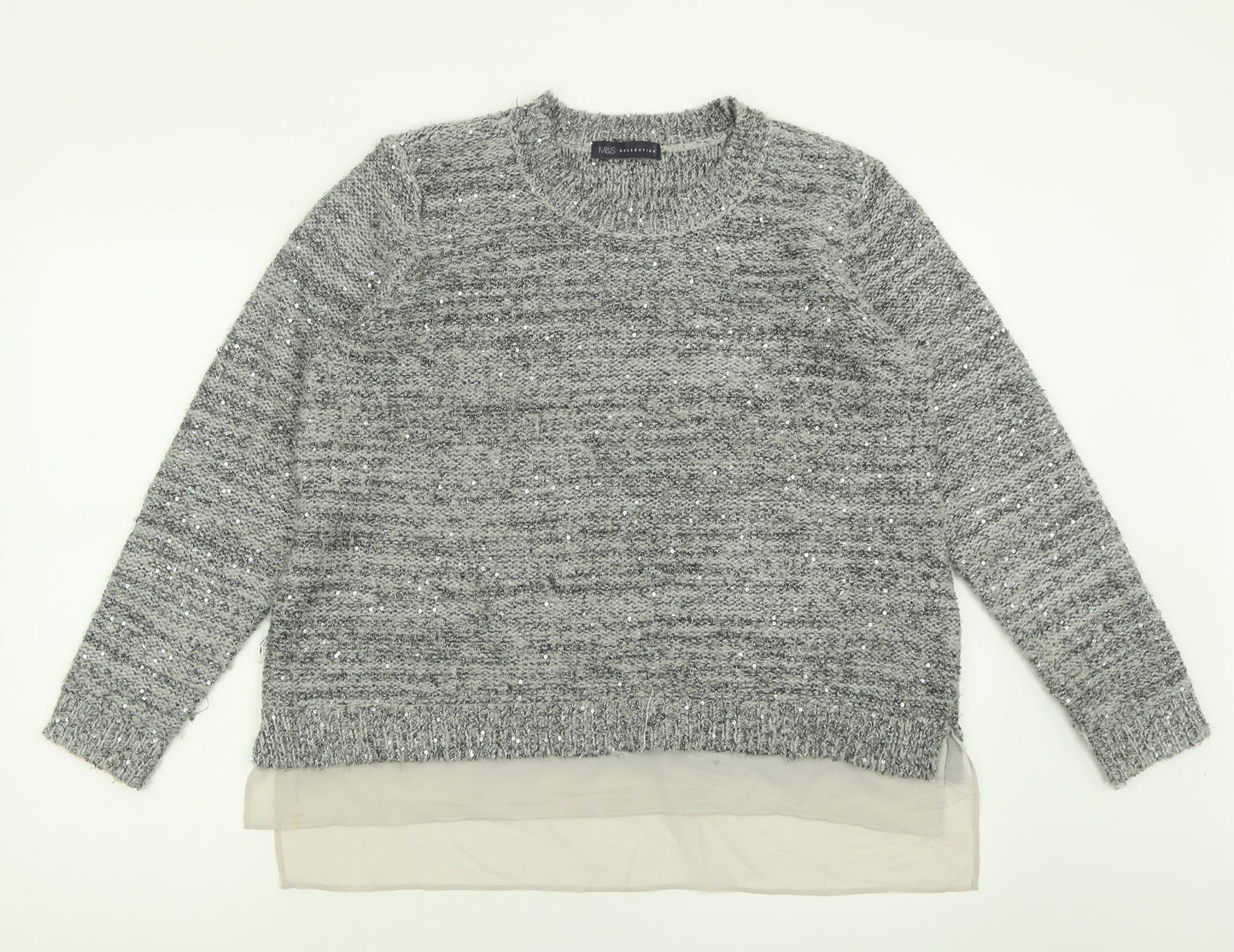 Womens UK Size 14 Marks and Spencer Grey Pullover Jumper