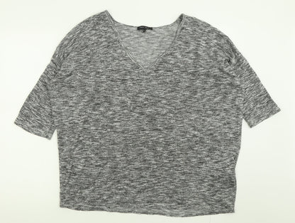 Womens UK Size L New Look Grey Basic T-Shirt
