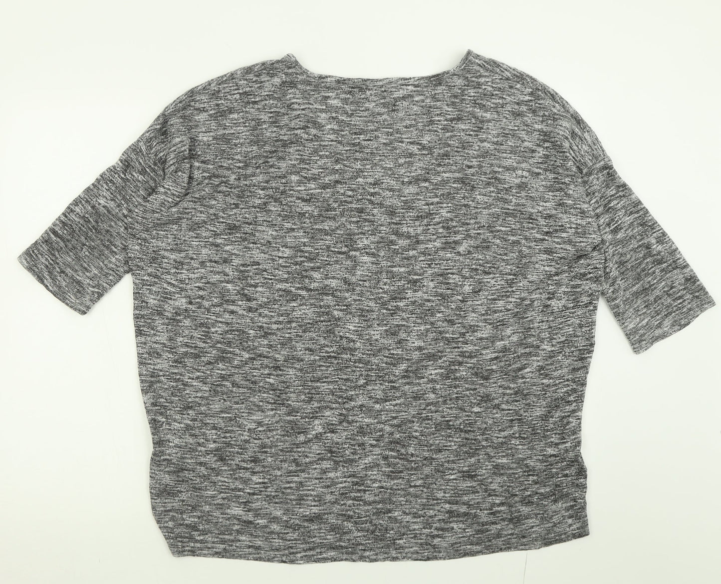 Womens UK Size L New Look Grey Basic T-Shirt