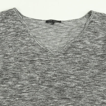 Womens UK Size L New Look Grey Basic T-Shirt