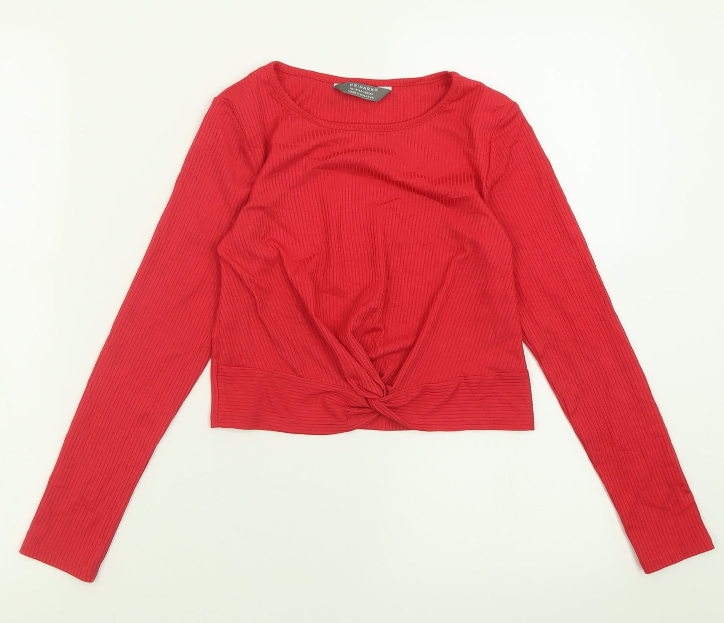 Primark Girls Pink  Polyester Cropped Casual Size 10-11 Years Crew Neck Pullover