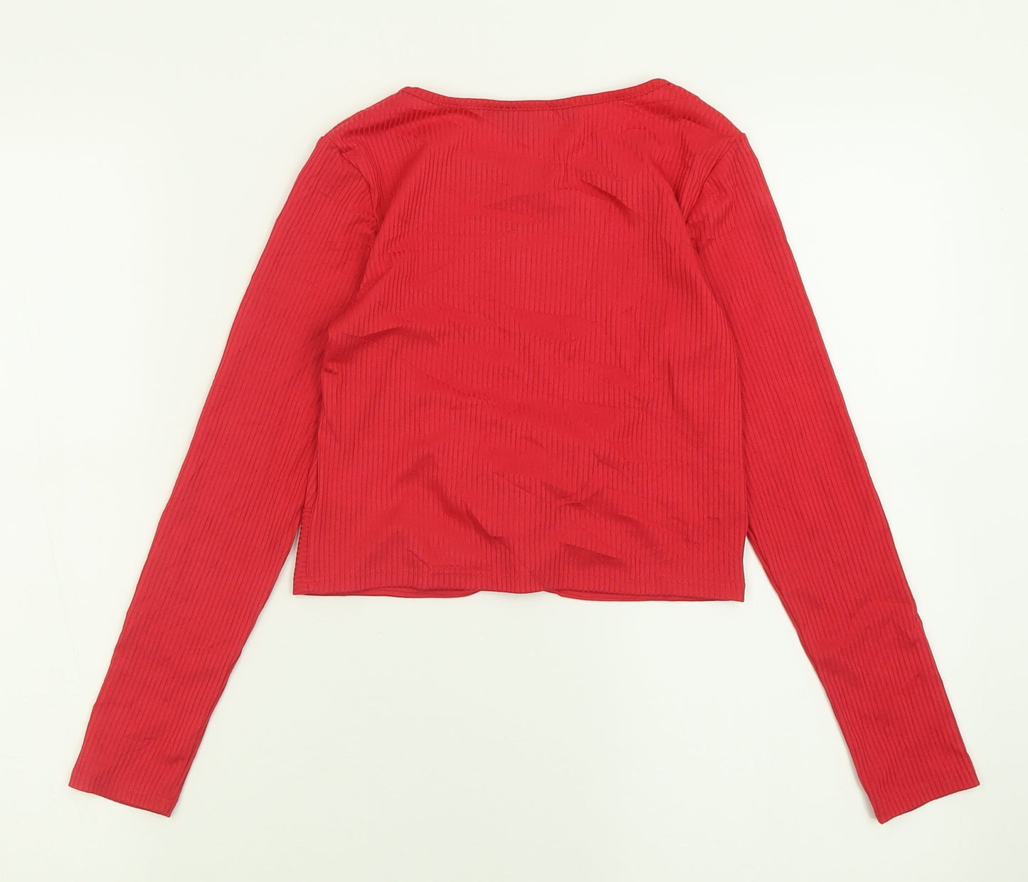 Primark Girls Pink  Polyester Cropped Casual Size 10-11 Years Crew Neck Pullover