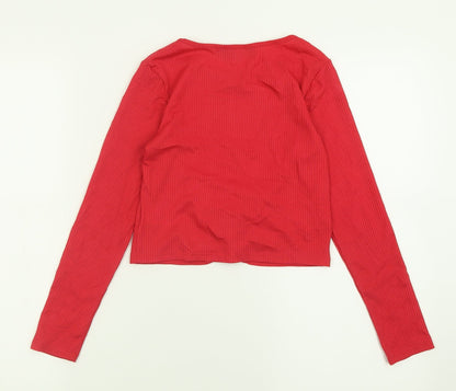 Primark Girls Pink  Polyester Cropped Casual Size 10-11 Years Crew Neck Pullover
