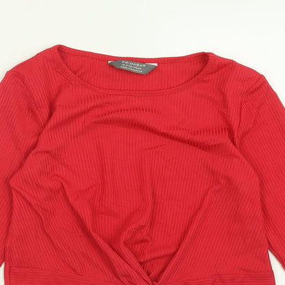 Primark Girls Pink  Polyester Cropped Casual Size 10-11 Years Crew Neck Pullover