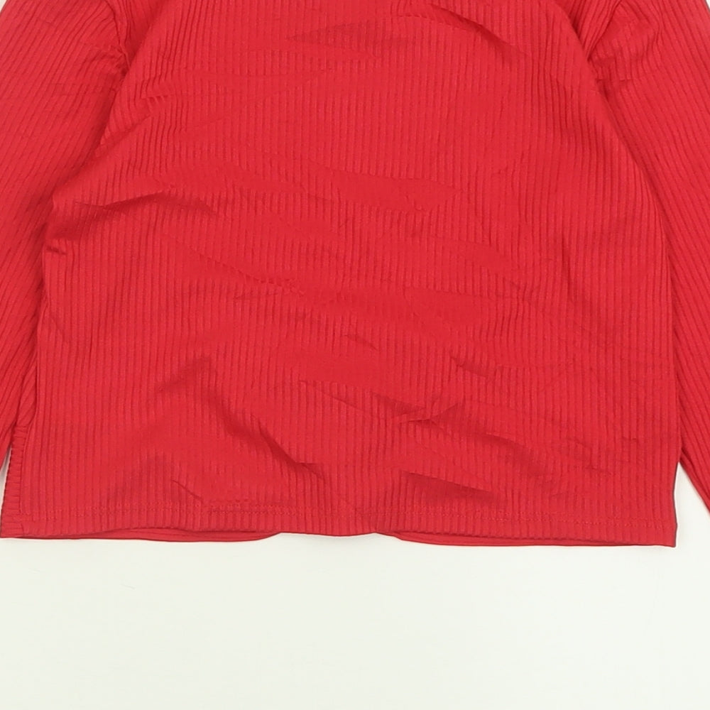 Primark Girls Pink  Polyester Cropped Casual Size 10-11 Years Crew Neck Pullover