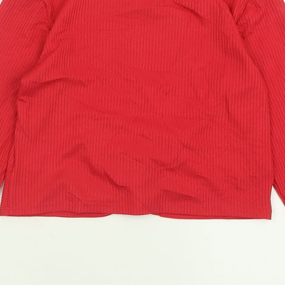 Primark Girls Pink  Polyester Cropped Casual Size 10-11 Years Crew Neck Pullover
