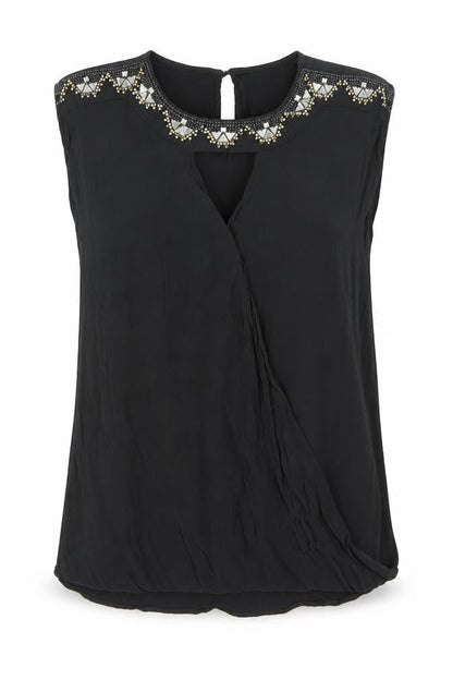 Oasis Womens Grey  Viscose Basic Tank Size 10 V-Neck