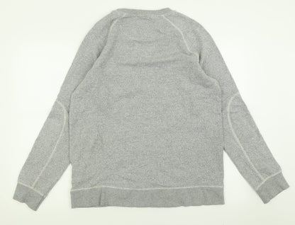 Selected Mens Grey Crew Neck  Cotton Pullover Jumper Size XL