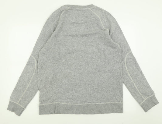 Selected Mens Grey Crew Neck  Cotton Pullover Jumper Size XL