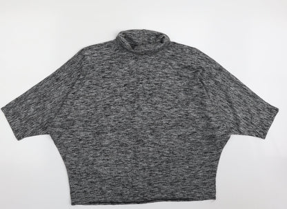 Etam Womens Grey Roll Neck  Acrylic Pullover Jumper Size 14