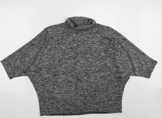 Etam Womens Grey Roll Neck  Acrylic Pullover Jumper Size 14