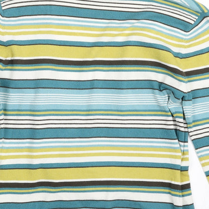 Alex & Co.  Womens Multicoloured V-Neck Striped Viscose Wrap Jumper Size 12