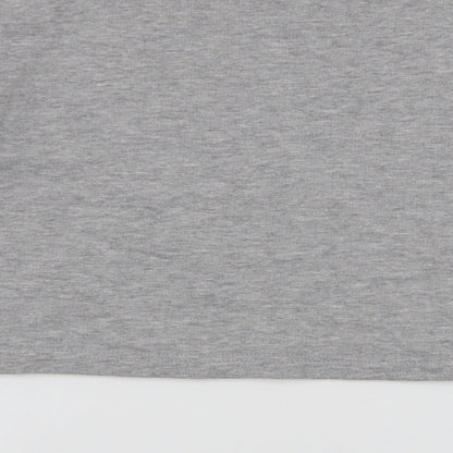 Boohoo Womens Grey Striped Polyester Pullover Sweatshirt Size 12  Pullover