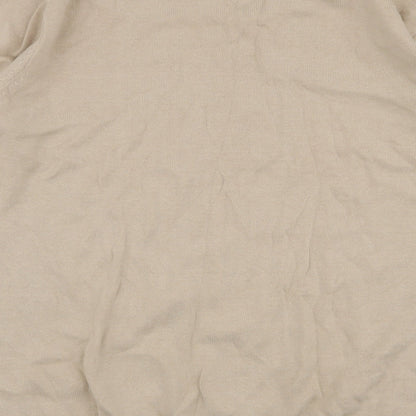 Cotton Traders Mens Beige Round Neck  Cotton Pullover Jumper Size M