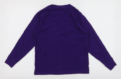 Back view of Next boys’ purple 100% cotton pullover sweatshirt, size 10, years pullover
