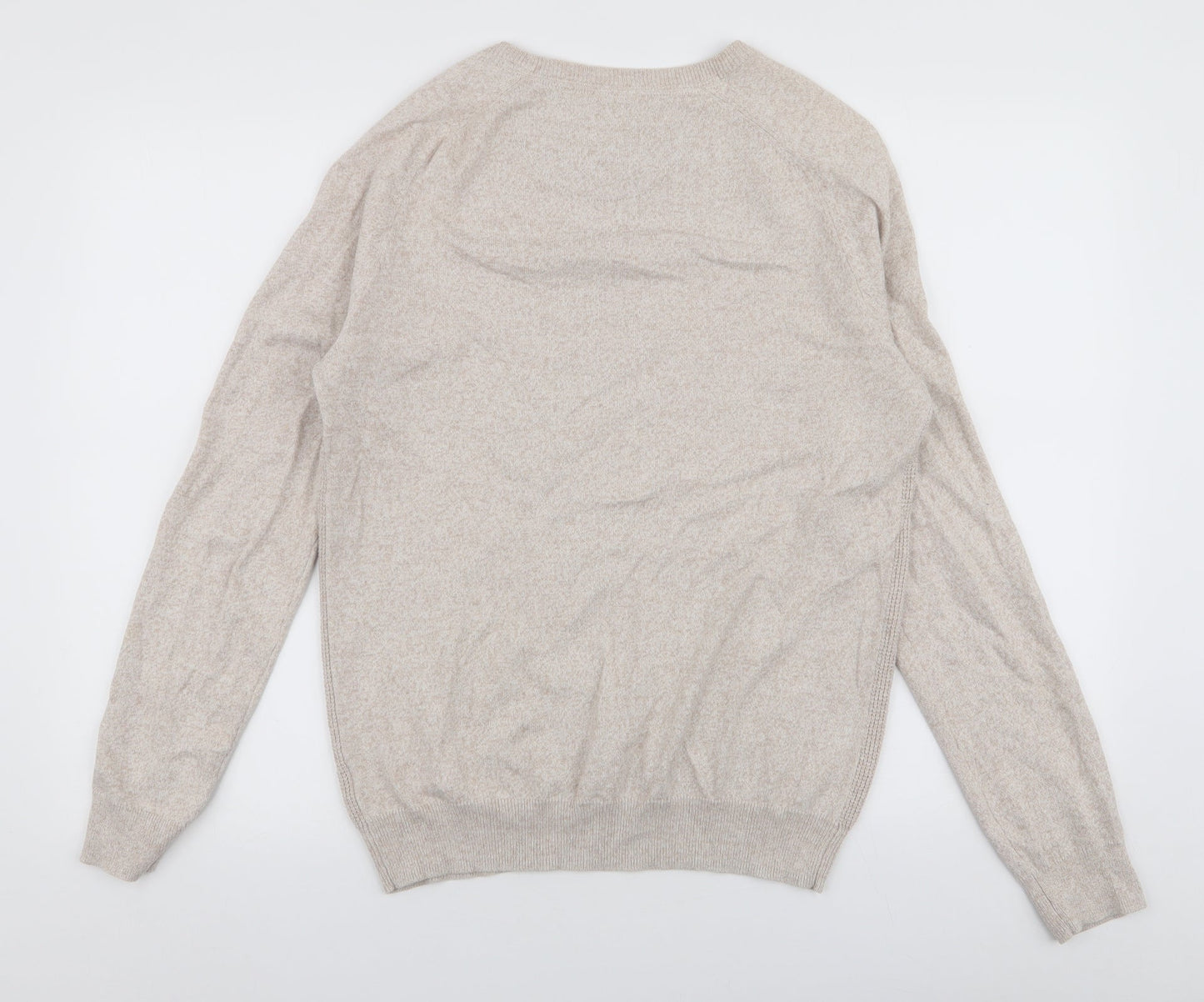 Burton Mens Beige Round Neck  Polyester Pullover Jumper Size S