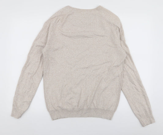 Burton Mens Beige Round Neck  Polyester Pullover Jumper Size S