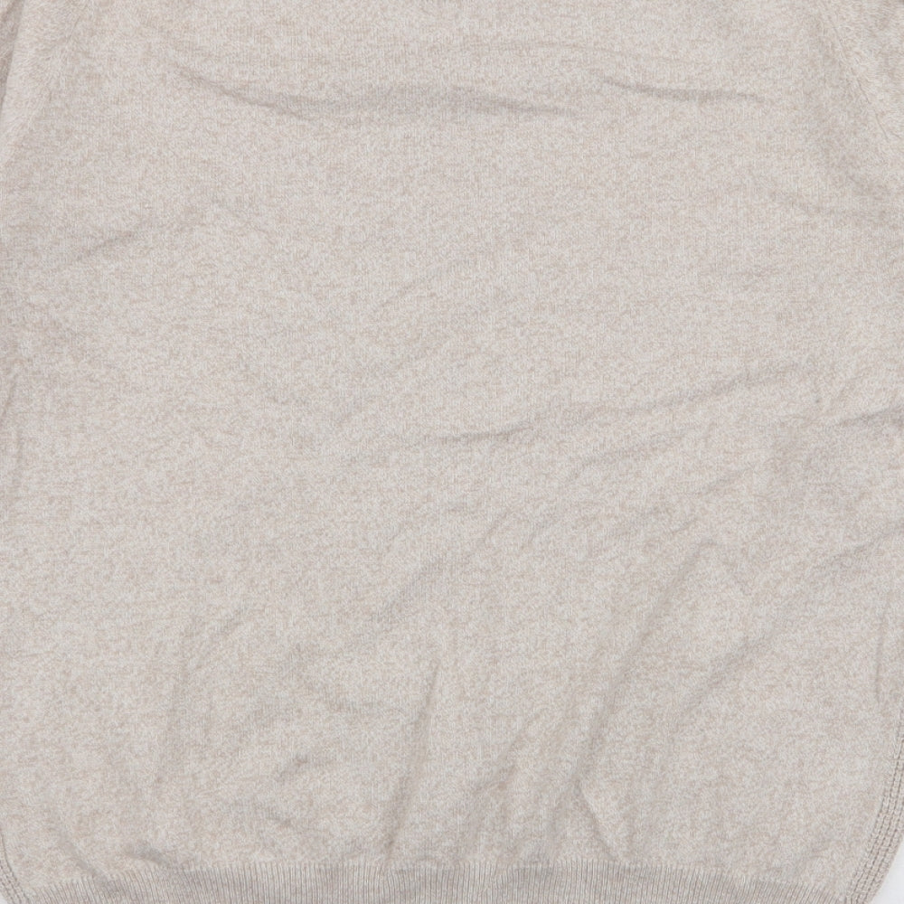 Burton Mens Beige Round Neck  Polyester Pullover Jumper Size S