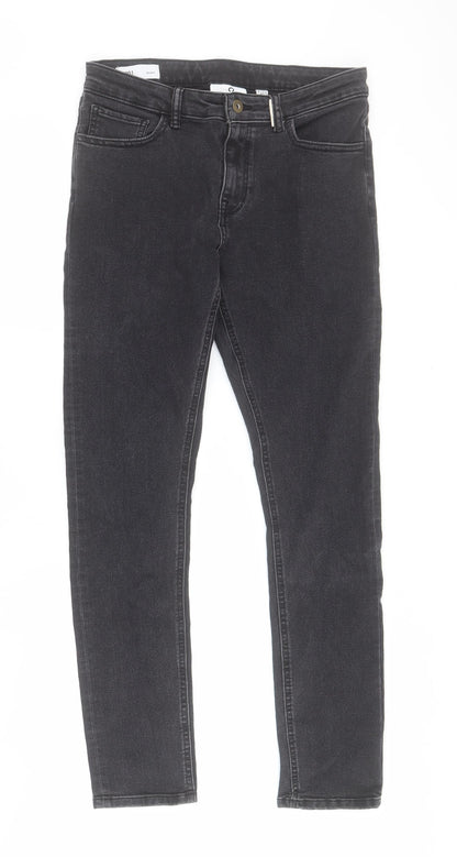 COLLUSION Womens Black  Cotton Skinny Jeans Size 34 L29 in Regular Zip