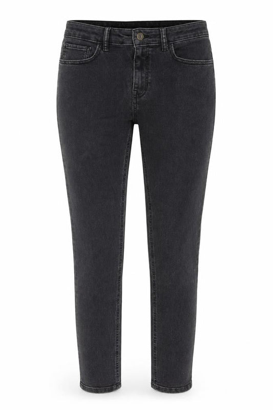Front view of Collusion women’s black cotton skinny jeans, size UK 34, 29-inch leg regular zip