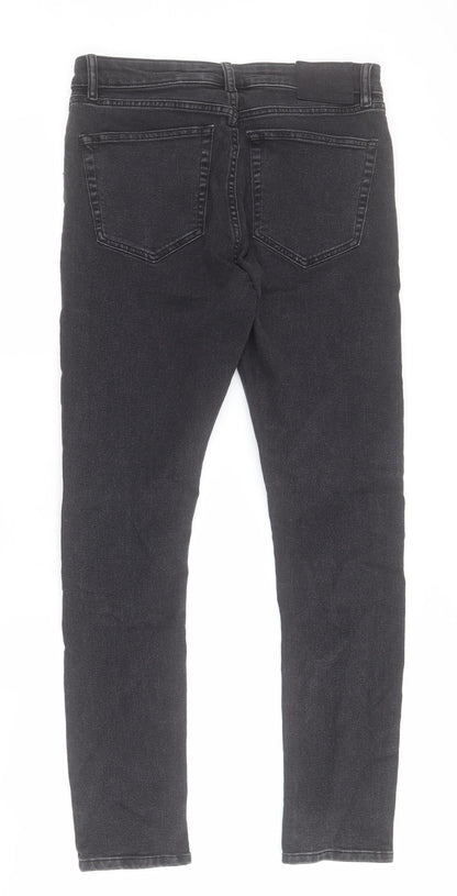 COLLUSION Womens Black  Cotton Skinny Jeans Size 34 L29 in Regular Zip