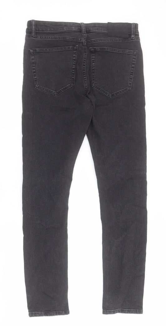 COLLUSION Womens Black  Cotton Skinny Jeans Size 34 L29 in Regular Zip