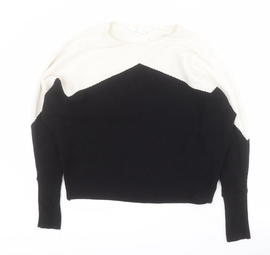 Primark Womens Black Round Neck  Viscose Pullover Jumper Size S