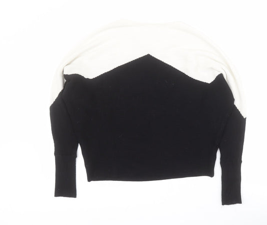 Primark Womens Black Round Neck  Viscose Pullover Jumper Size S