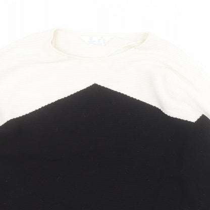 Primark Womens Black Round Neck  Viscose Pullover Jumper Size S