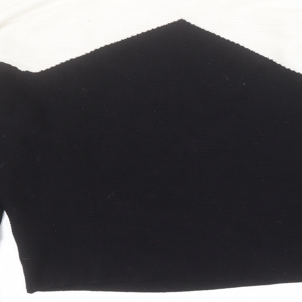 Primark Womens Black Round Neck  Viscose Pullover Jumper Size S
