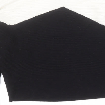 Primark Womens Black Round Neck  Viscose Pullover Jumper Size S