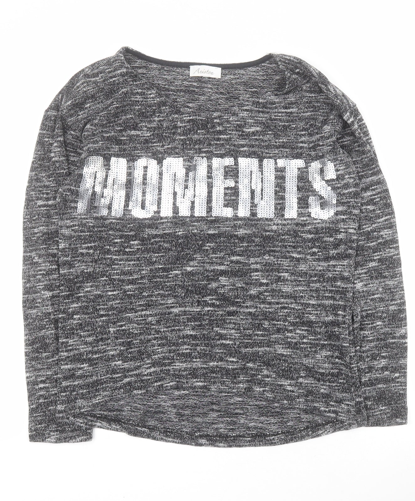 Aniston Womens Grey Round Neck  Viscose Pullover Jumper Size 10   - Moments