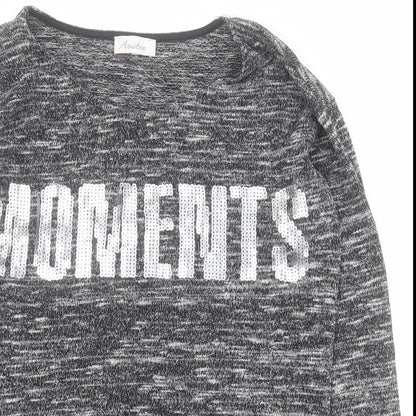 Aniston Womens Grey Round Neck  Viscose Pullover Jumper Size 10   - Moments