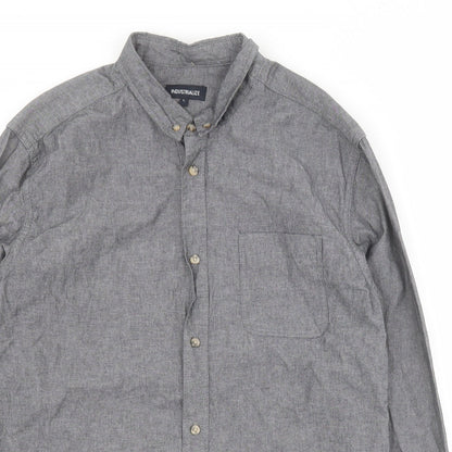 Mens UK Size L Industrialize Grey  Button-Up Long Sleeve Casual Shirt