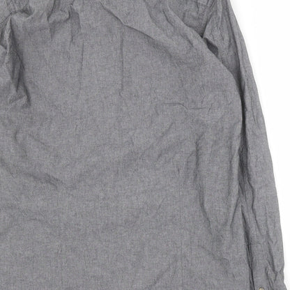 Mens UK Size L Industrialize Grey  Button-Up Long Sleeve Casual Shirt