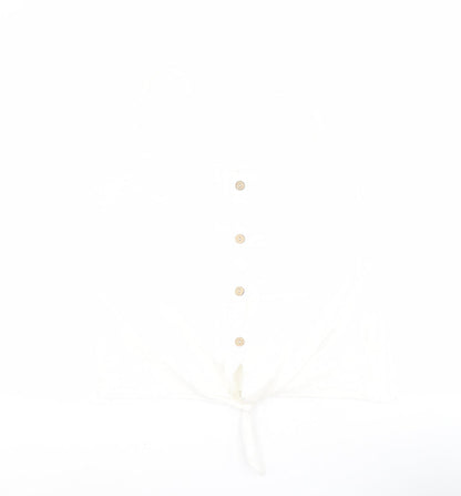 SheIn Womens White  100% Cotton Camisole Tank Size L V-Neck