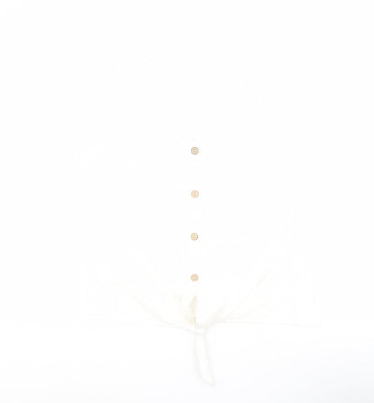 SheIn Womens White  100% Cotton Camisole Tank Size L V-Neck