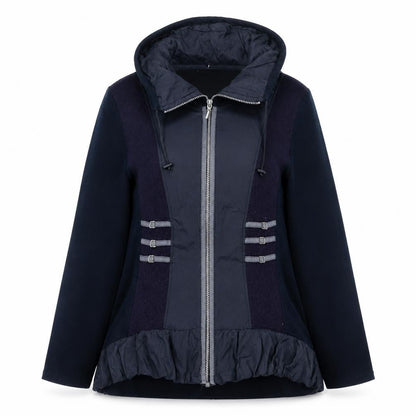 Front view of Kalisson women’s blue jacket, size S, zip