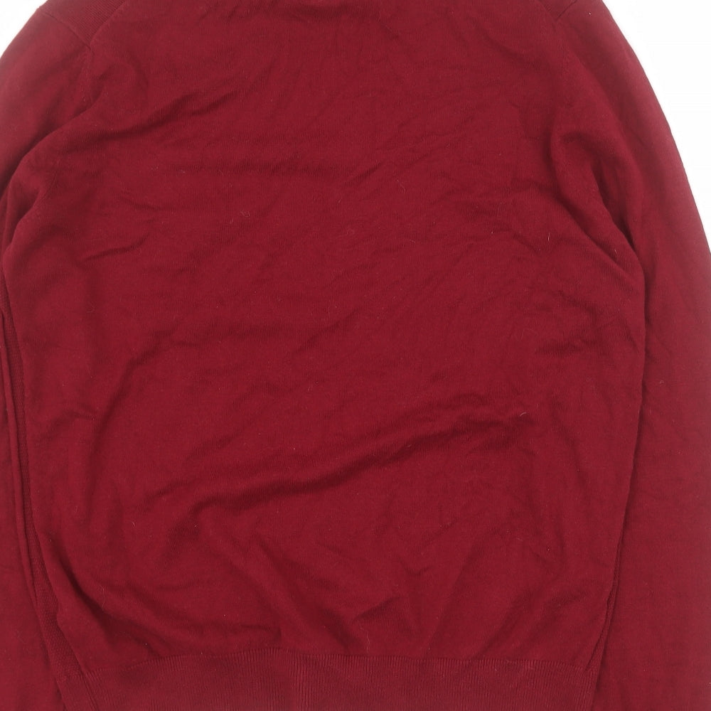 Burton Mens Red Round Neck  Cotton Pullover Jumper Size L